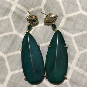 Alexis Bittar green large hanging earrings